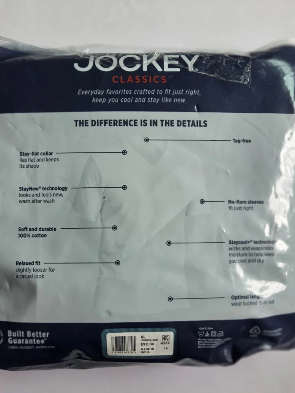 Jockey Classics Men's V-Neck Tee 3-Pack